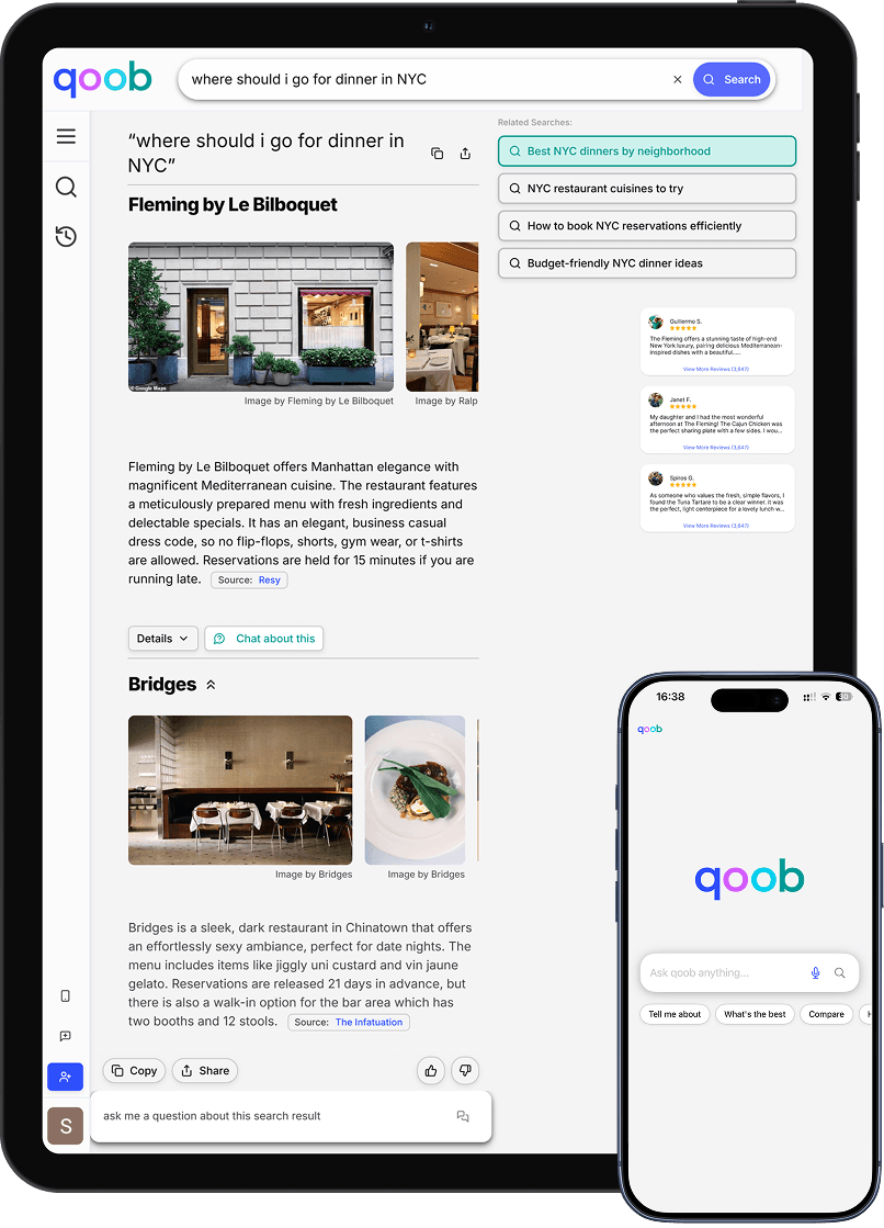 Qoob on tablet and phone